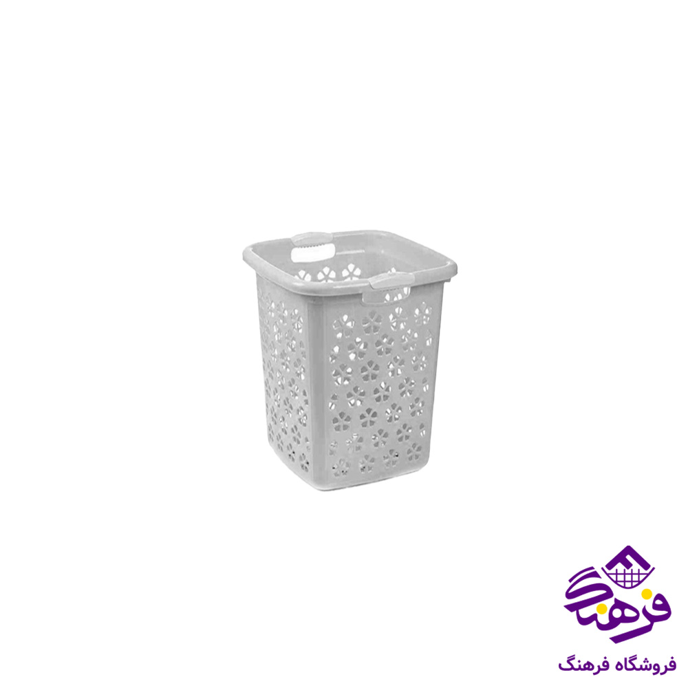 سبد رخت مربع سایز کوچک طرح ترگل تسا