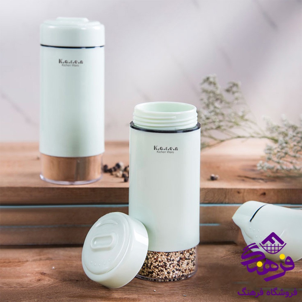 ادویه پاش کندی درب استیل سایز 8 