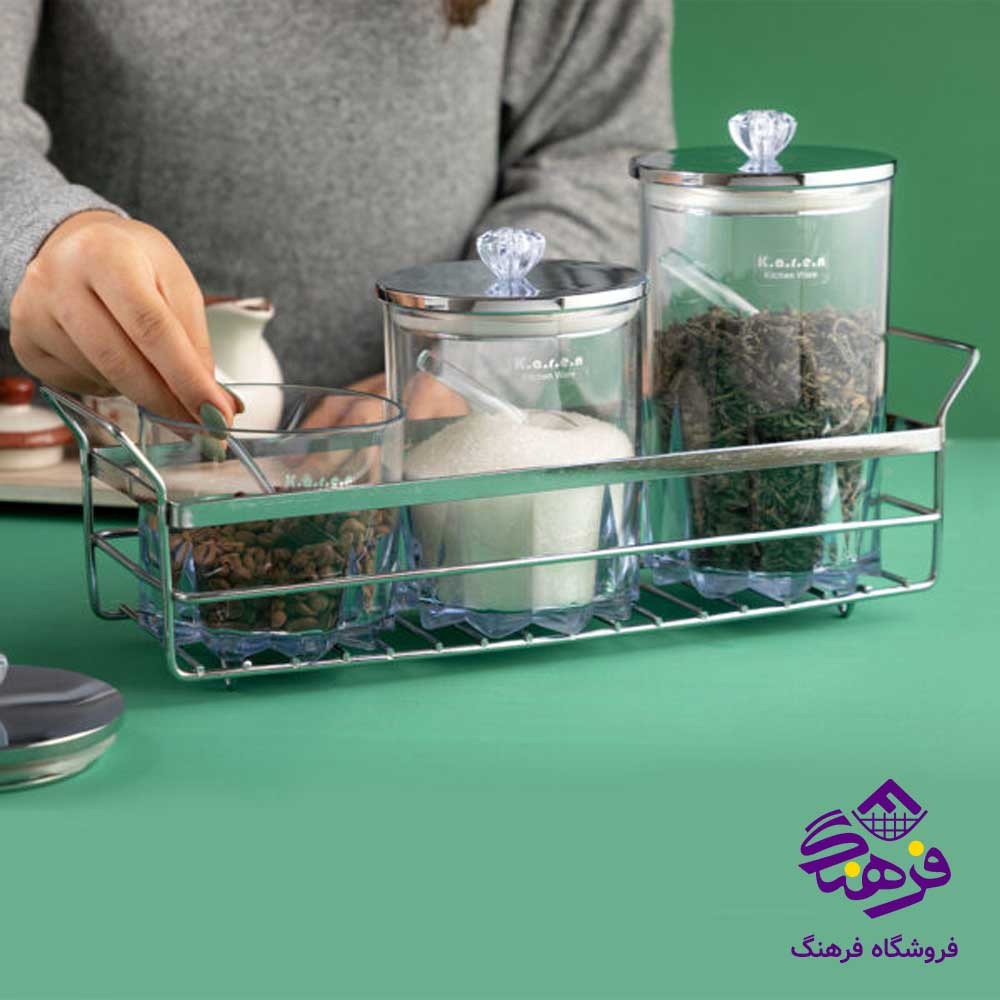 ست قند و چای کارن مدل آرتا پایه دار کد 611