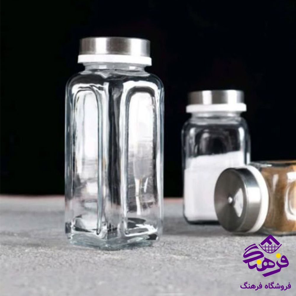 ادویه پاش کندی درب استیل سایز 8 