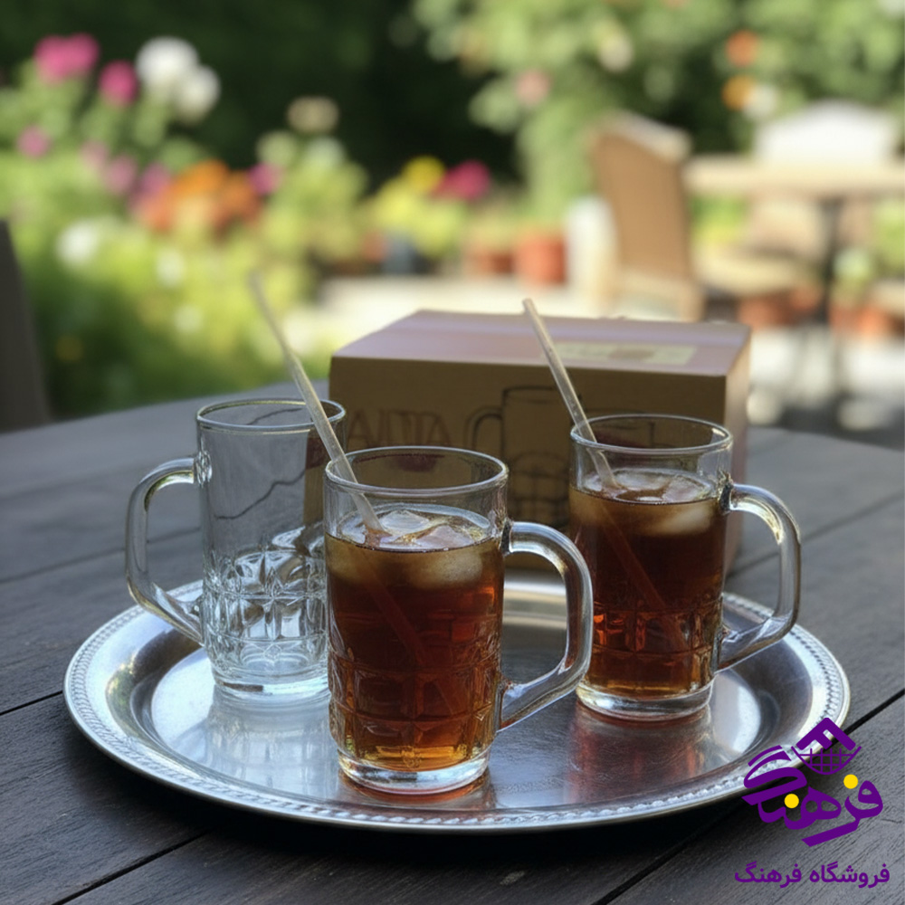  لیوان دسته دار بلورکاوه مدل ارتا (6عددی)