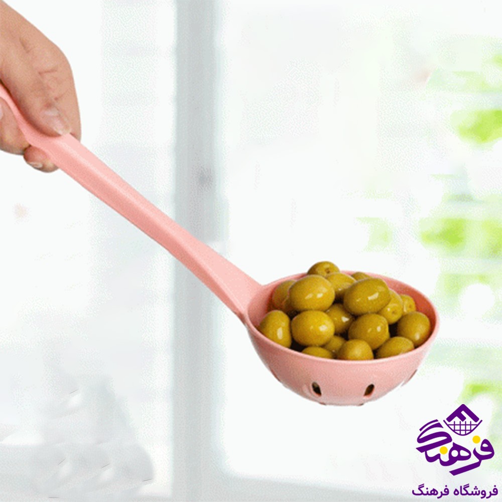 کفگیر برگردان شنگیا شیاردار سیلیکونی مشکی