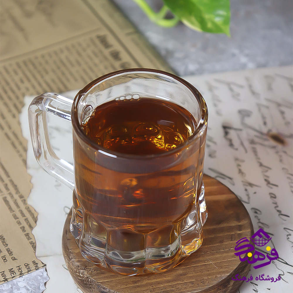 نیم لیوان پوما دسته دار کادویی6عددی بلور کاوه (6دک)