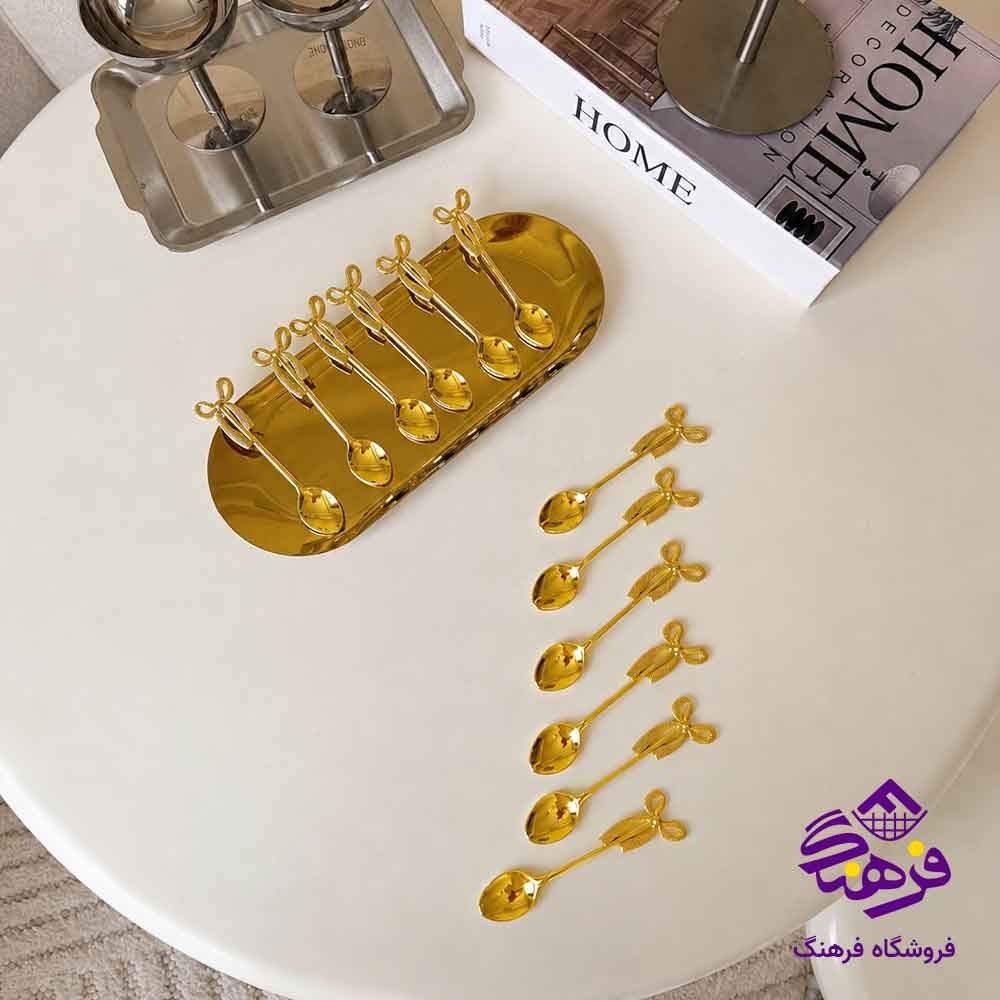 سرویس قاشق بیوتی 128 پارچه جعبه چوبی