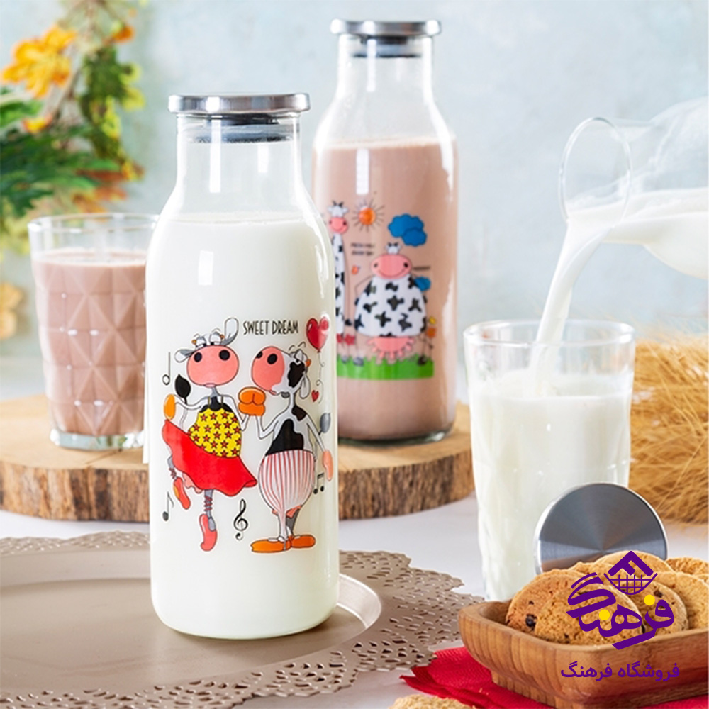 بطری آب استوانه ای بزرگ لیمون