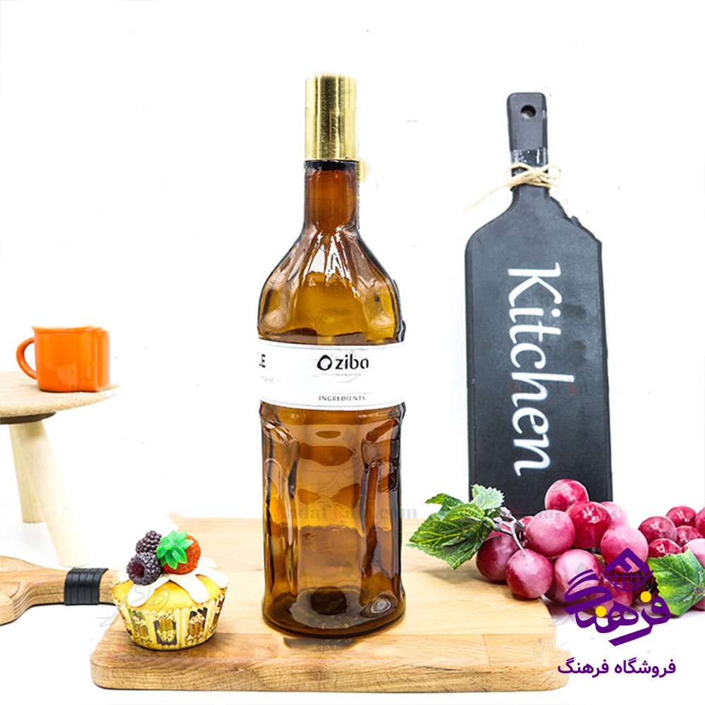 بطری آب استوانه ای بزرگ لیمون