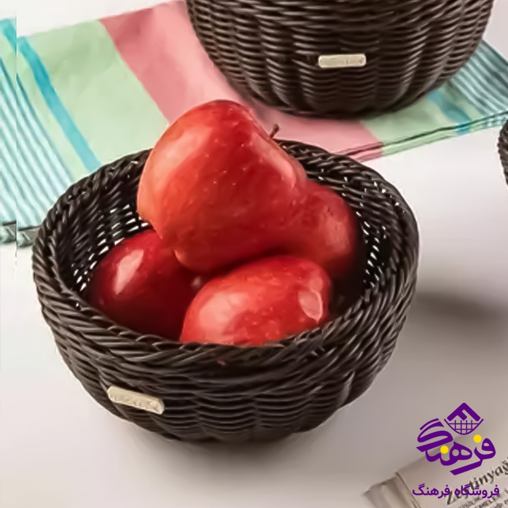 سبد بافت مستطیل طرح نرگس زیبا