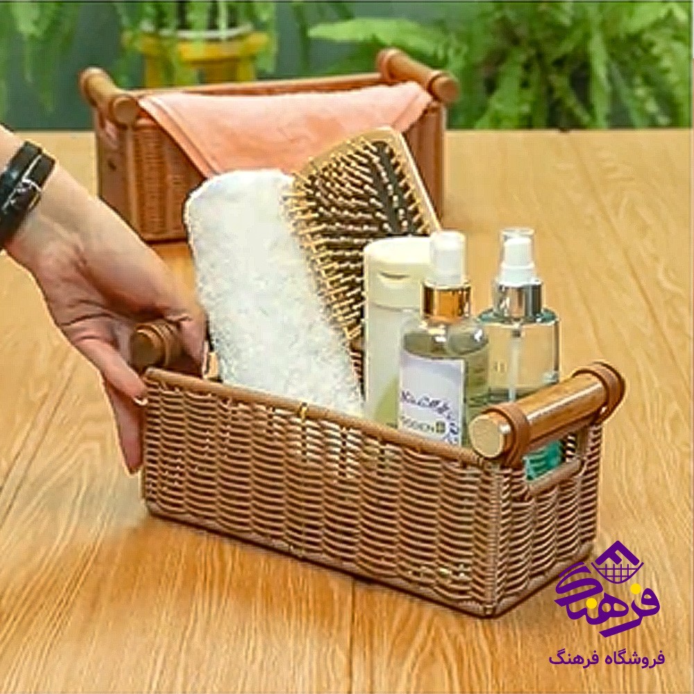 سبد بافت طرح کمند سایز 2 زیبا