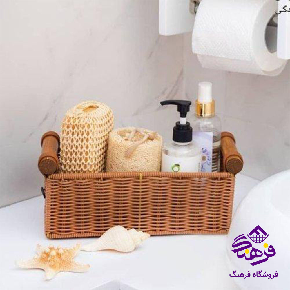سبد بافت طرح کمند سایز 3 زیبا