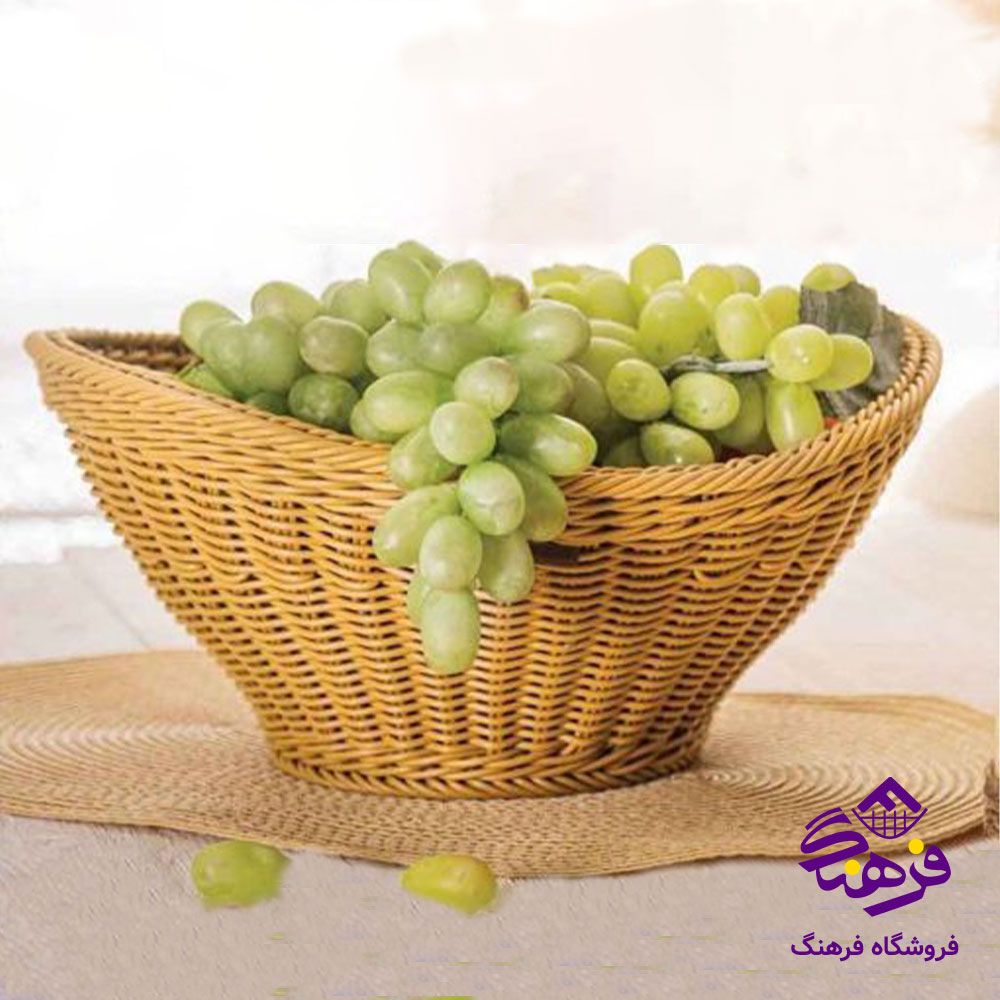 سبد بافت مستطیل طرح نرگس زیبا