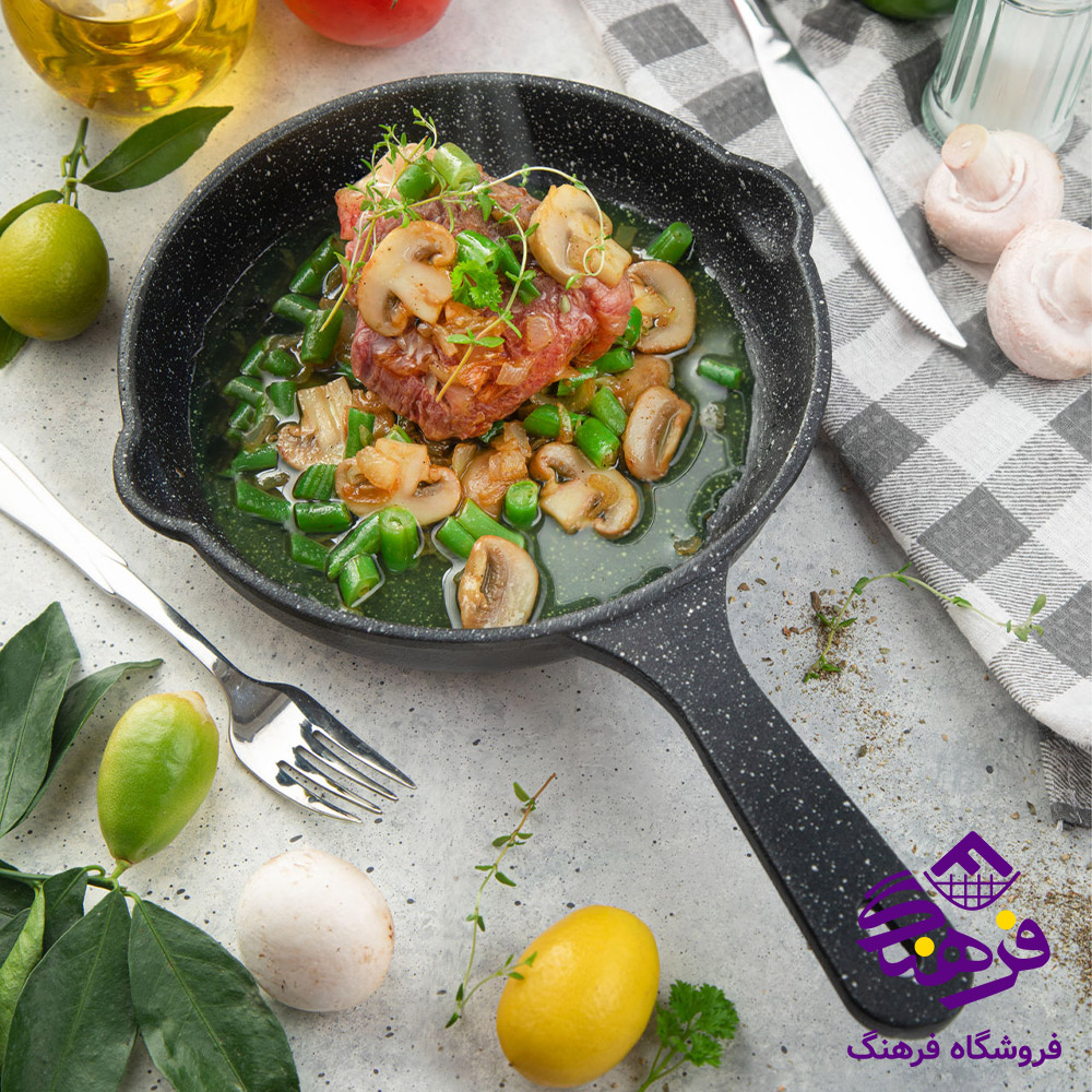 تابه نالینو چدن تک دسته سایز ۲۲ مدل Enzo