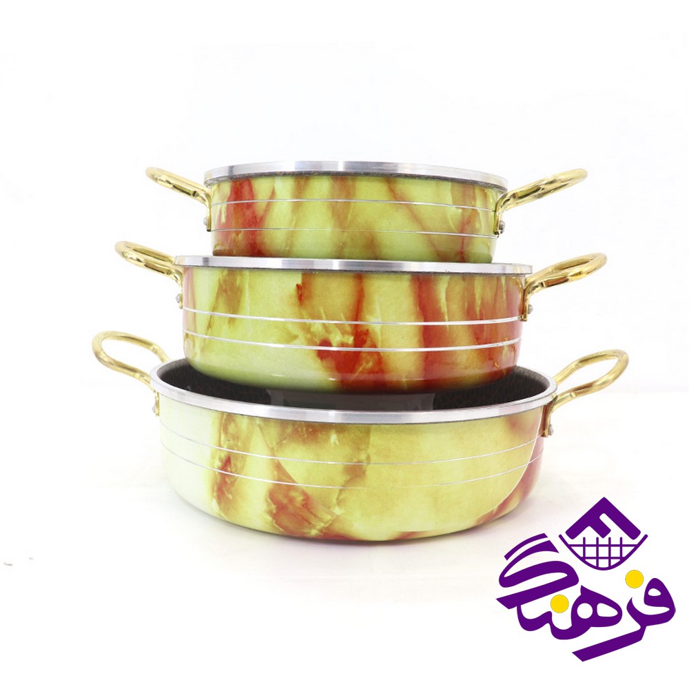 ست تابه 3 عددی دسته دار گرانیتی