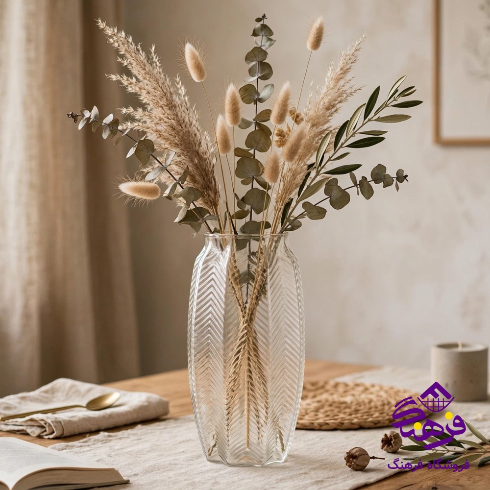 گلدان شیشه ای جام سازان مدل کاملیا 