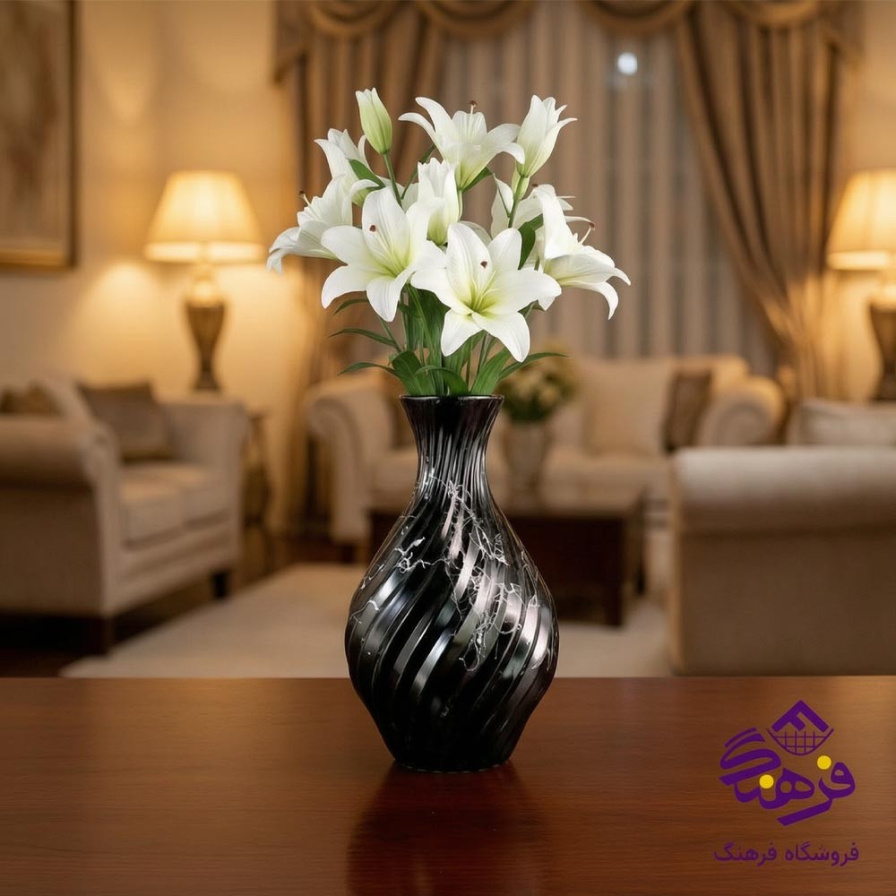 گلدان شیشه ای لوچیا ماربل جام سازان