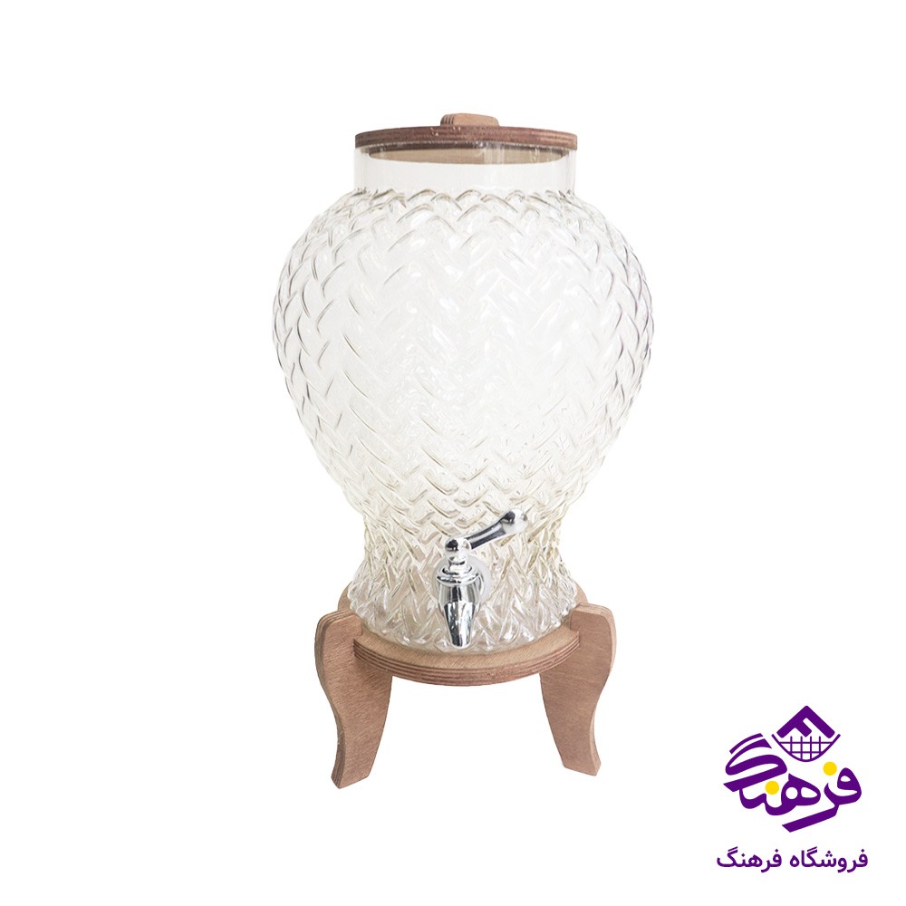 کلمن شيشه ای جام سازان مدل ارکان چوبی