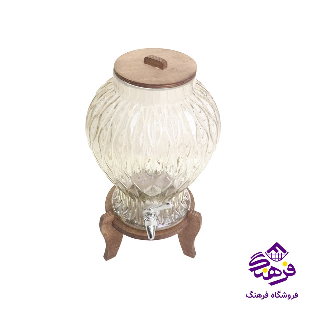 کلمن شيشه ای جام سازان مدل اوا پايه چوبی