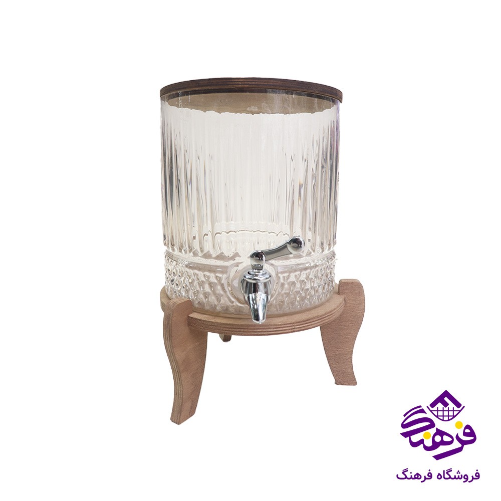 کلمن شيشه ای جام سازان مدل  اماتيس پايه چوبی