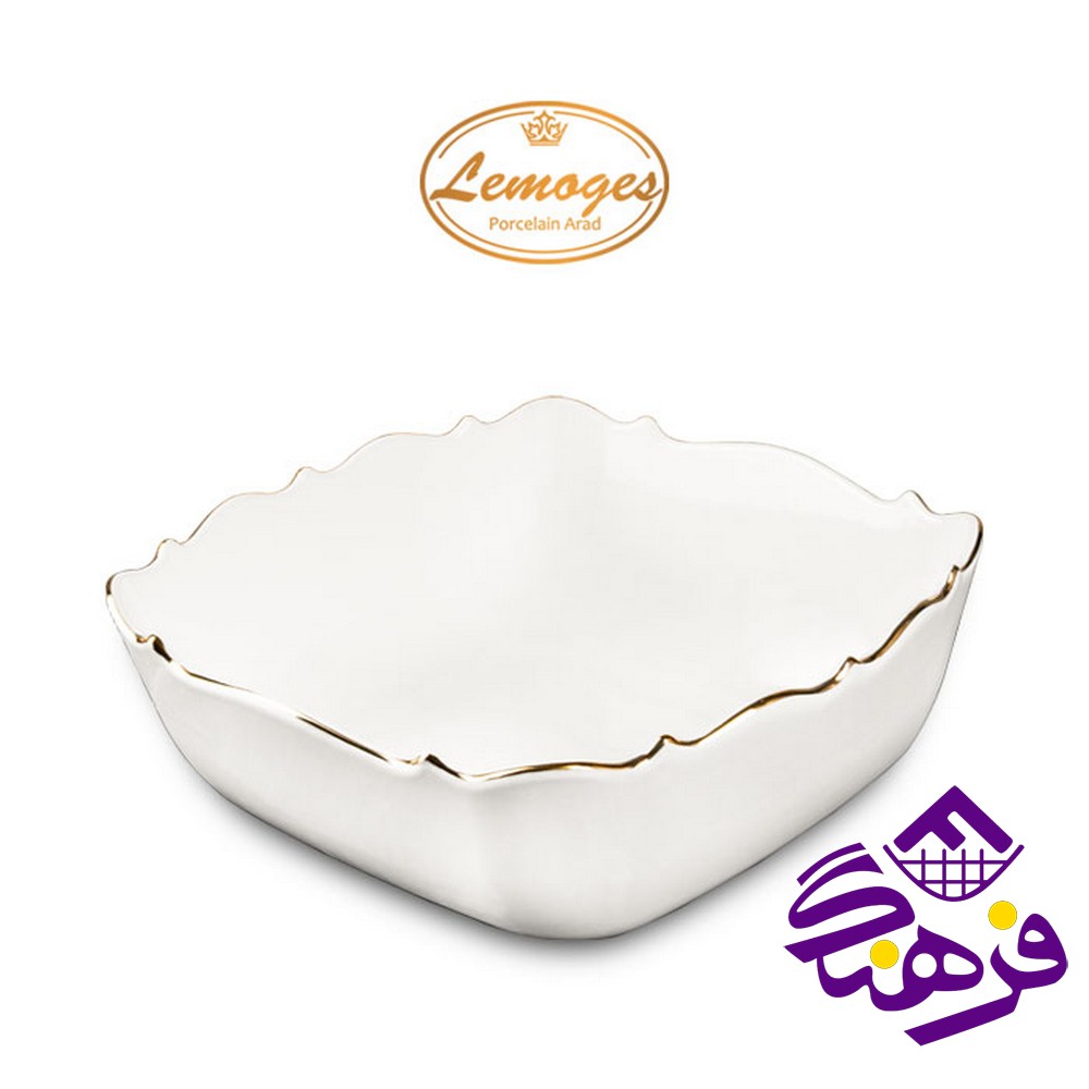 کاسه مربع طرح موج کد 312 لیمون چینی آراد