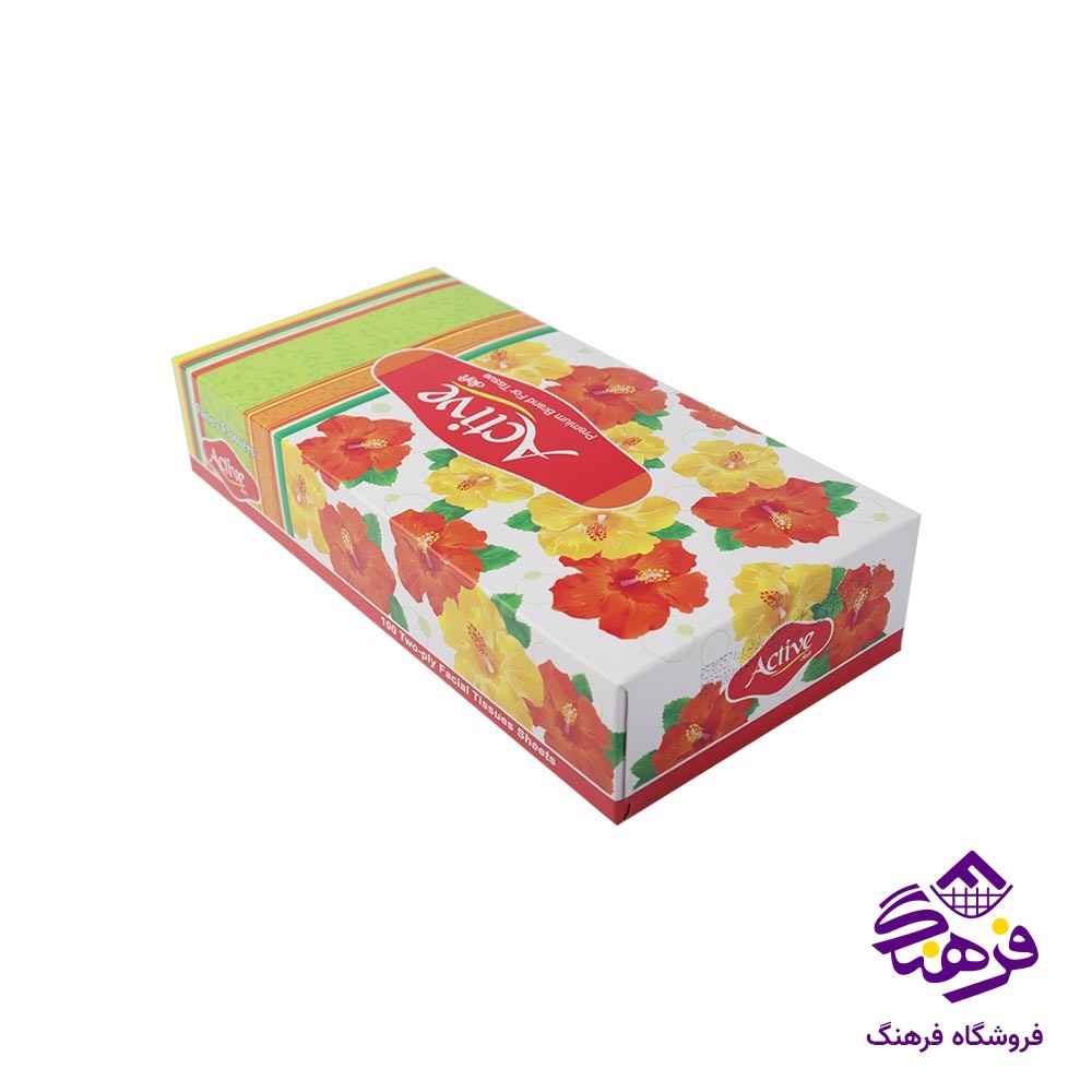 دستمال کاغذی 200 برگ سفید اکتیو