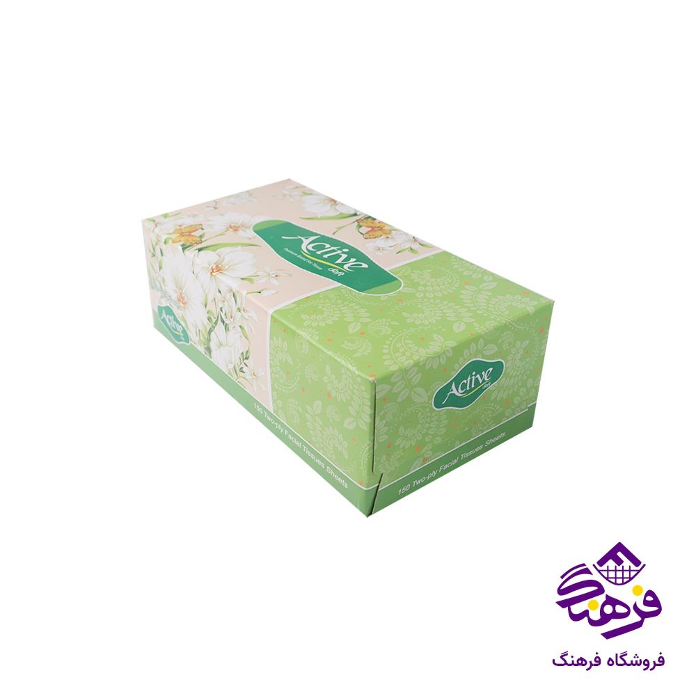 دستمال کاغذی 300 برگ سفید اکتیو