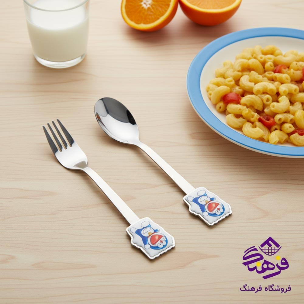 قاشق چنگال کودک باکس دار سیلیکونی 190