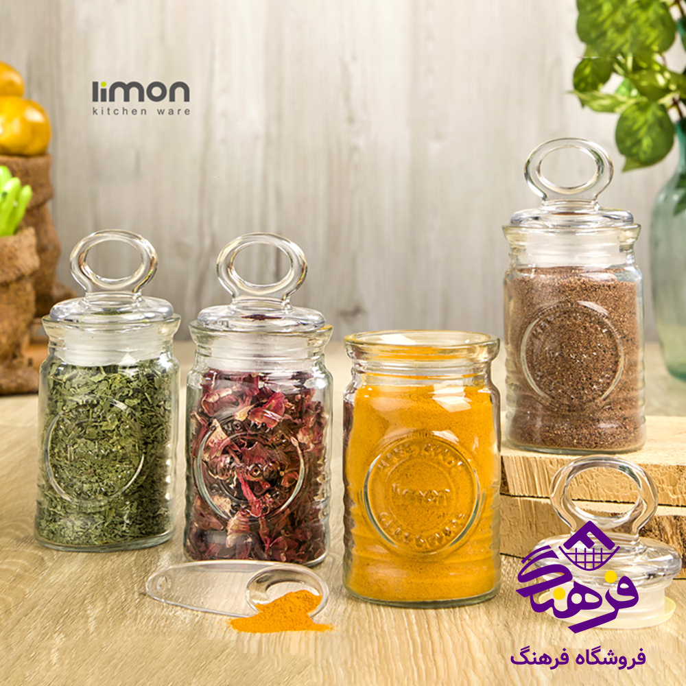 جا ادویه شیشه ای روستیک لیمون