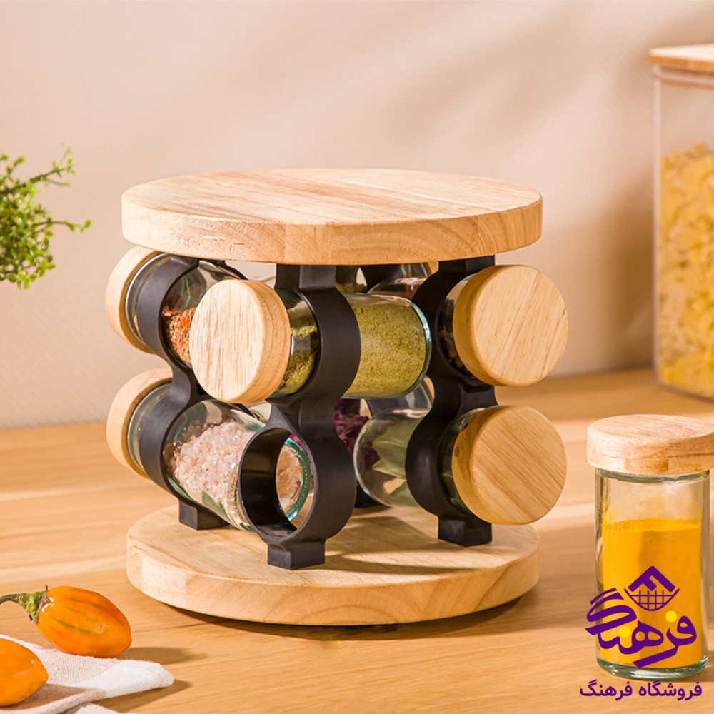 ادویه لیمون گردان درب چوبی (8عددی)