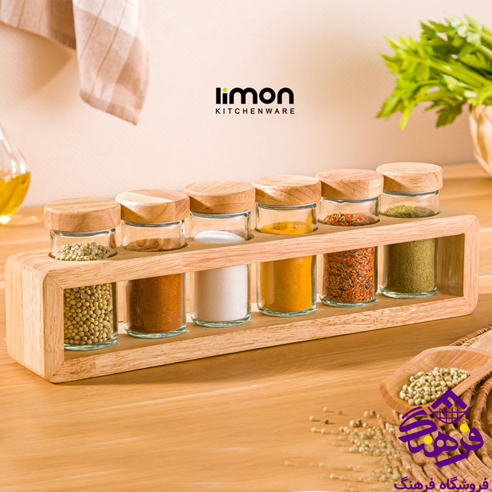 ادویه لیمون درب چوبی (6عددی)