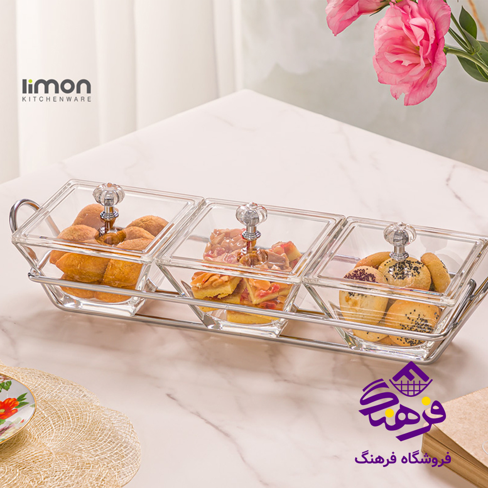 اردو لیمون شیشه ای مربع 3خانه