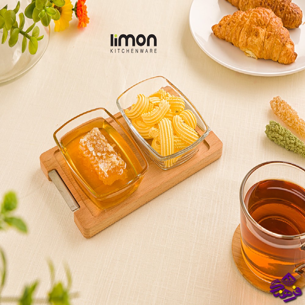 اردو خوری پایه چوبی کوچک (جفتی)  لیمون 