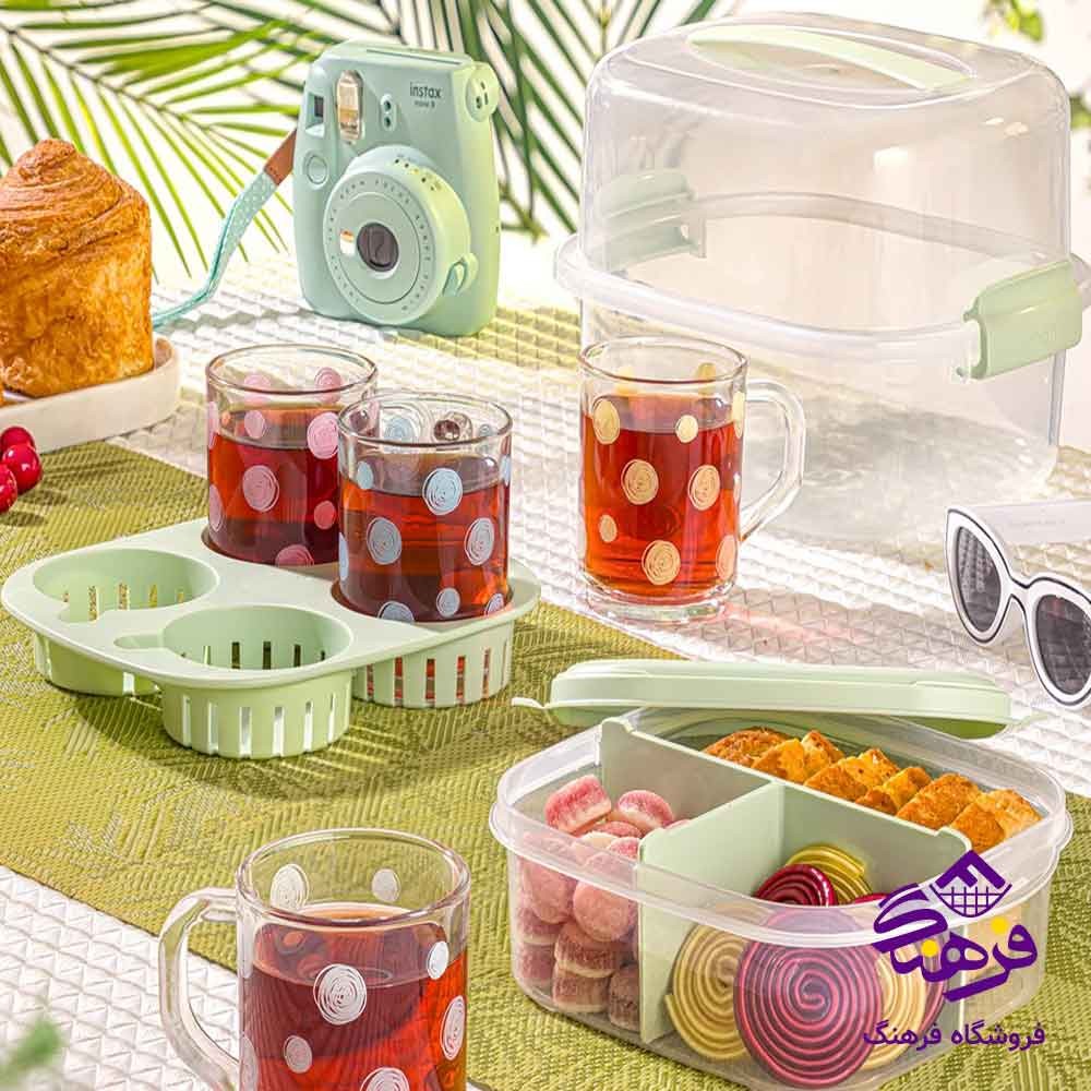 ست چای خوری 6 نفره مسافرتی لیمون