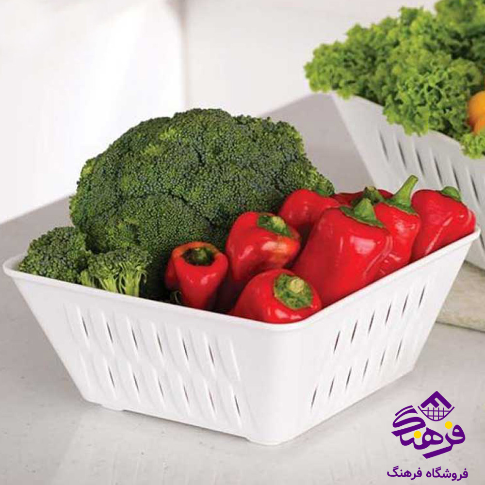 سبد چهار گوش بزرگ طرح بامبو لیمون
