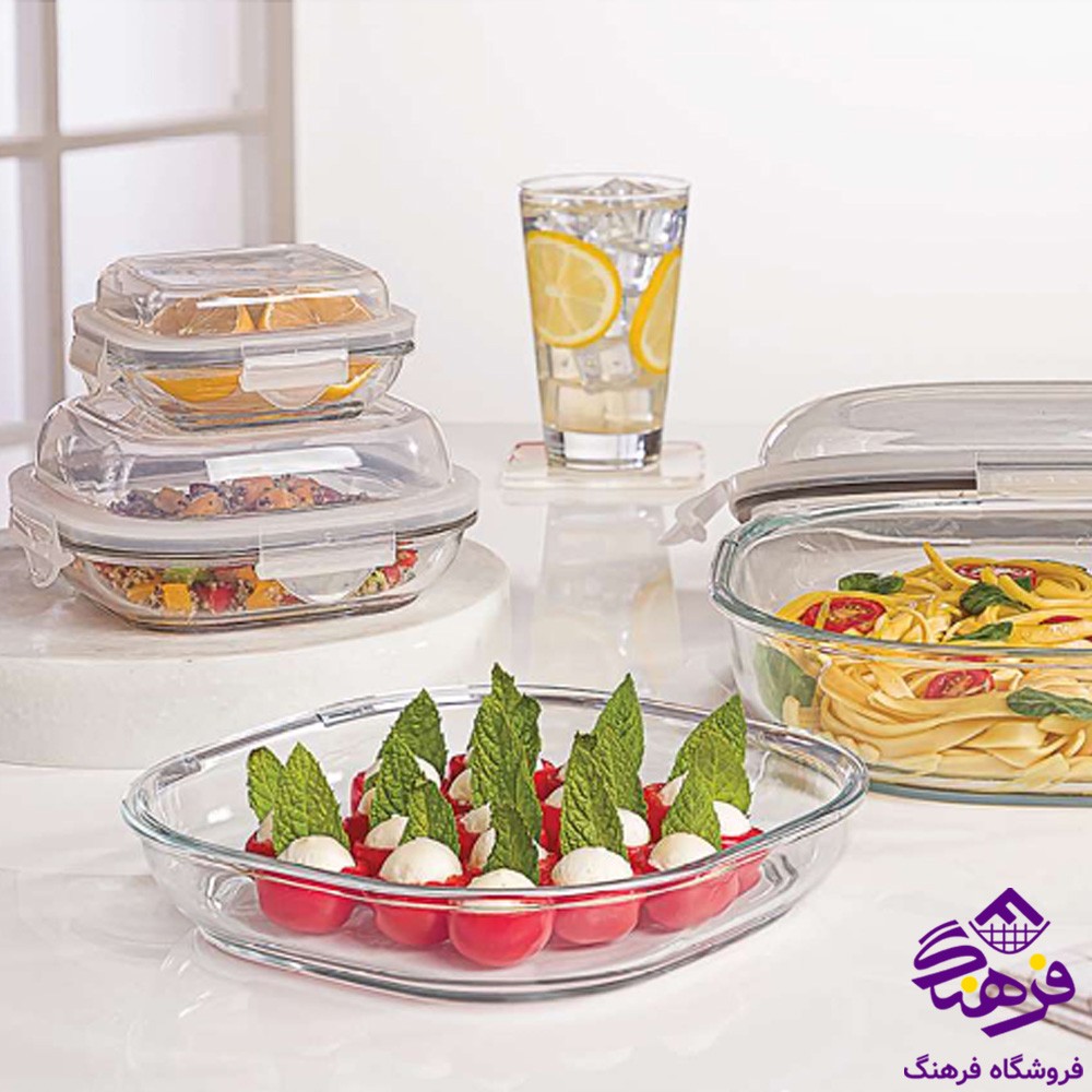 ست ظرف شیشه ای 8 پارچه لیمون