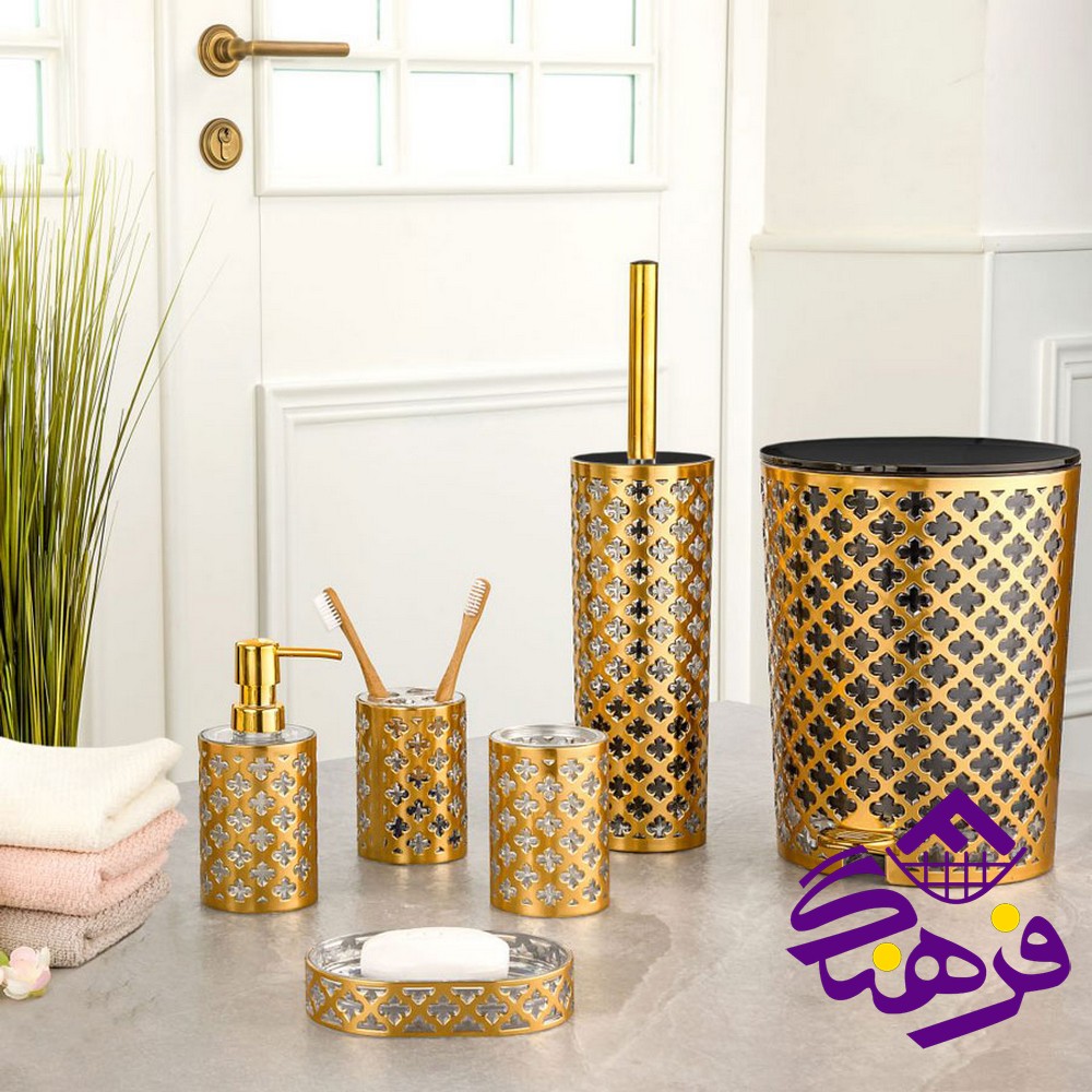ست سرویس بهداشتی کلاسیک طرح ماربل لیمون
