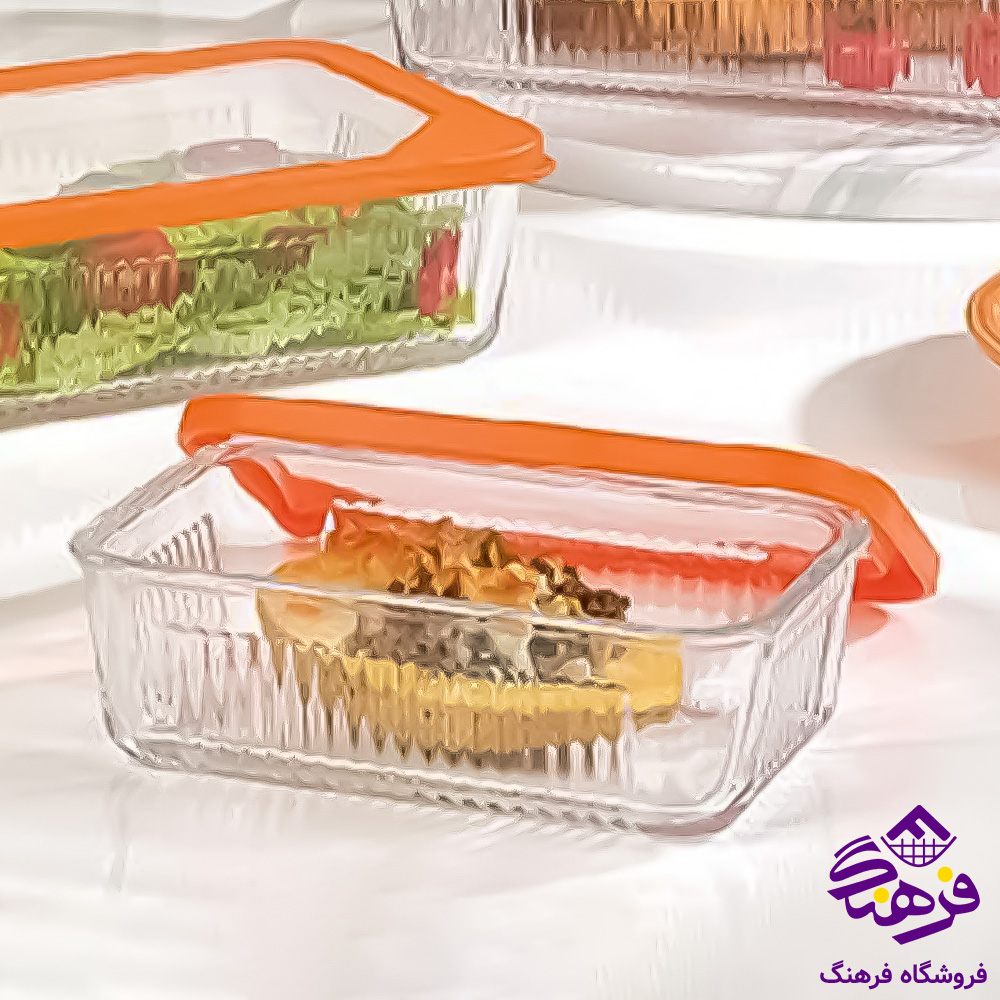 ظرف شیشه ای لیمون شیاردار 1/1 دربدار