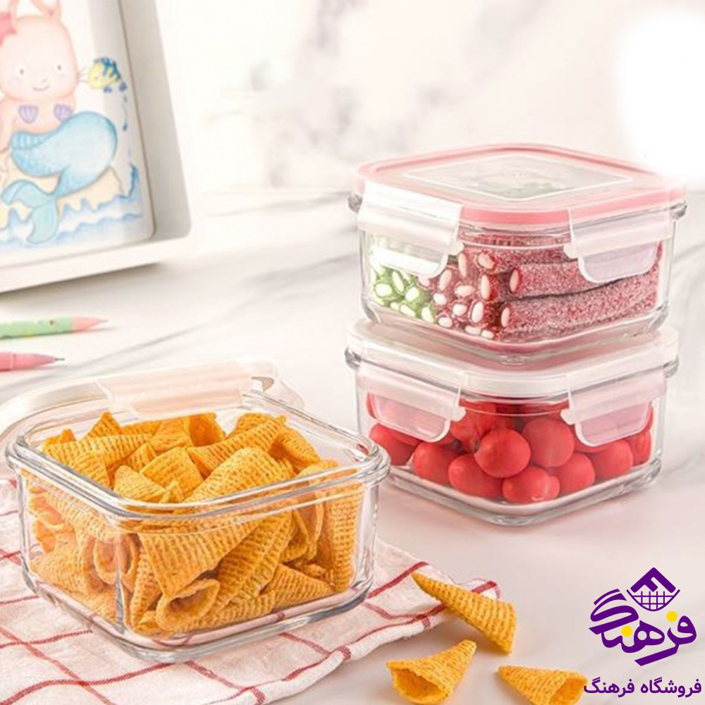 ظرف شیشه ای 440 میلی لیتر لیمون