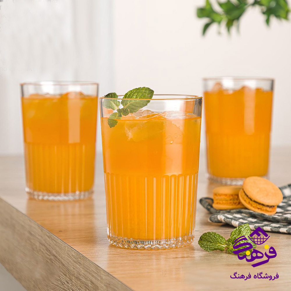 لیوان لیمون شیاردار 350سی سی (3عددی)