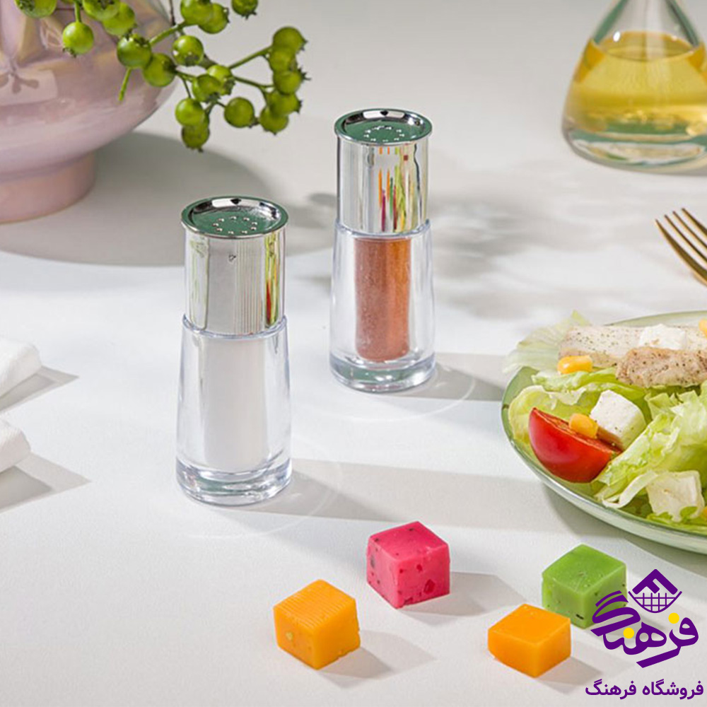 ادویه پاش کندی درب استیل سایز 8 
