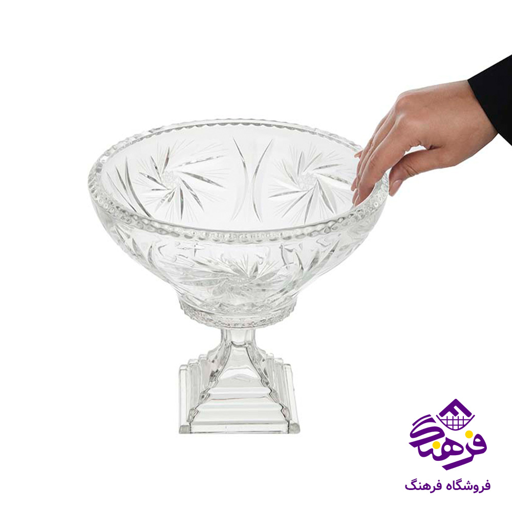 کاسه رنسانس تراش پایه دار کادو نوری(4دک)