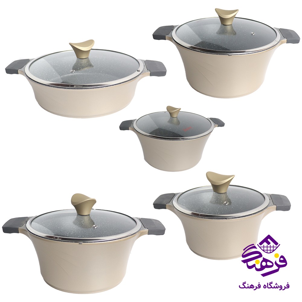 سرویس قابلمه 2+11پارچه سانتوزا بژ