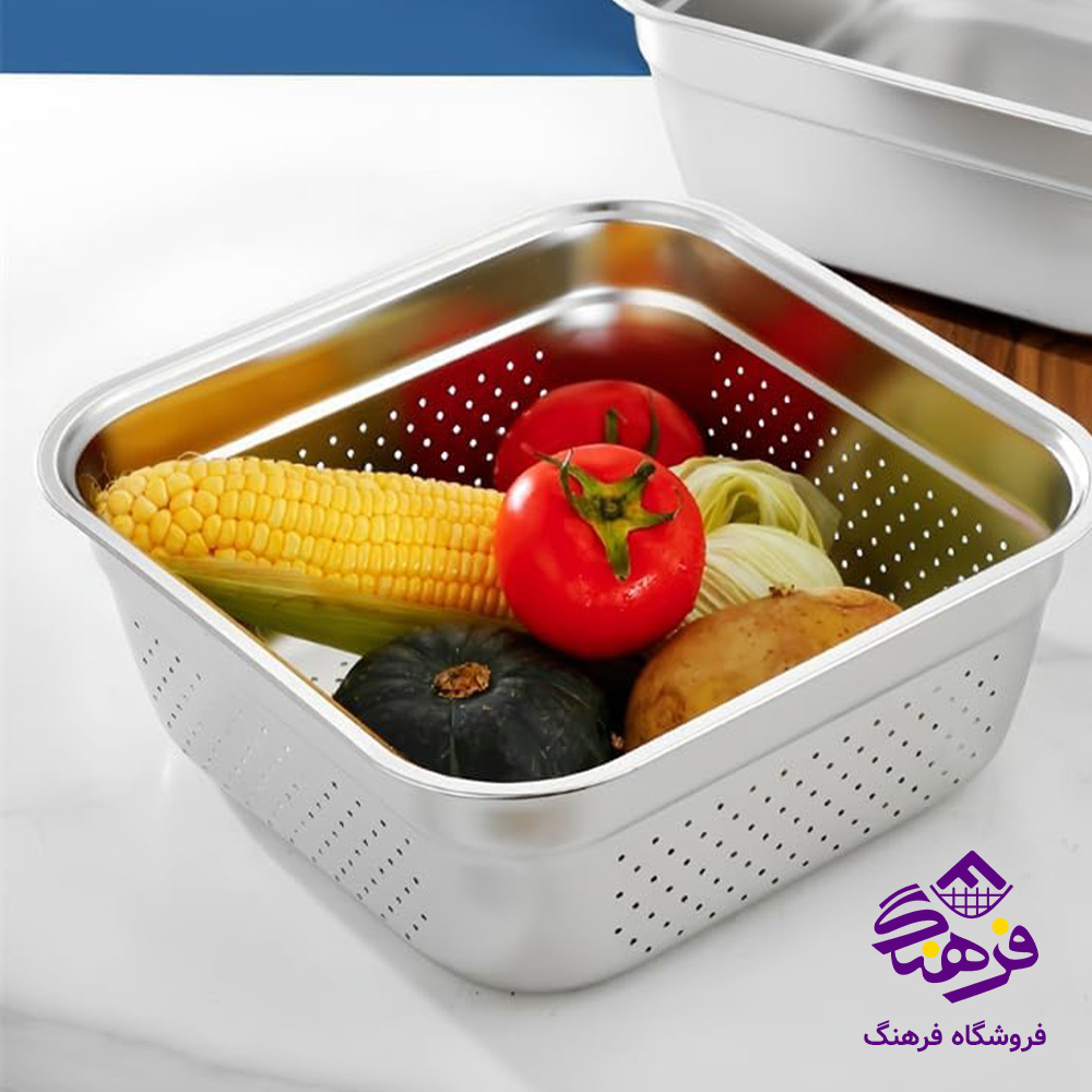 لگن استیل کورکماز 4گوش 26