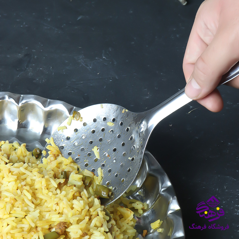 کفگیر استیل لیون دسته کوتاه