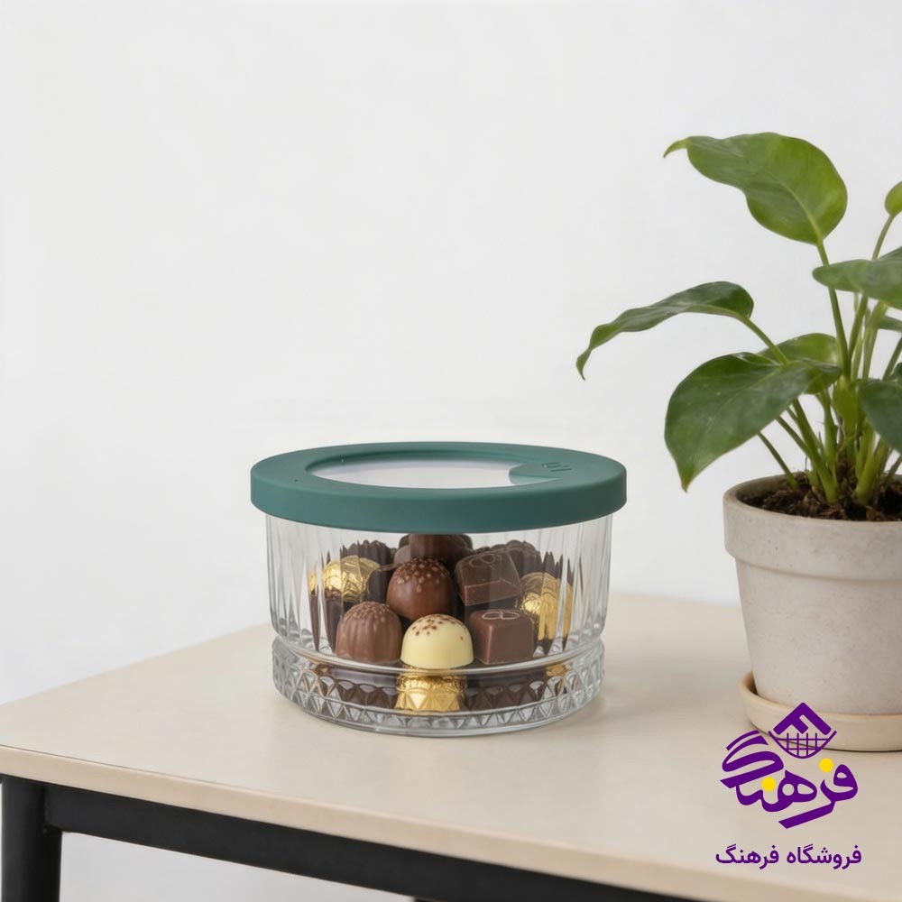 ظرف دربدار بلور کاوه مدل سیمپل 8 (فله)