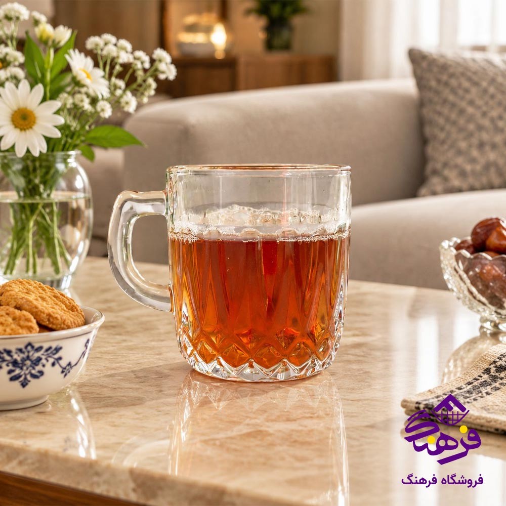 نیم لیوان بلور بیمیکس مدل پریمو دسته دار (6 عددی)