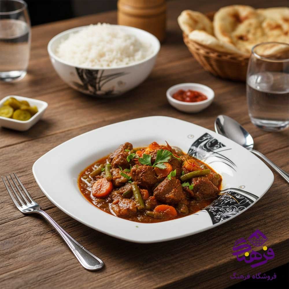 خورشت 98 بزرگ گرد طلايي پارس 1826 6دک