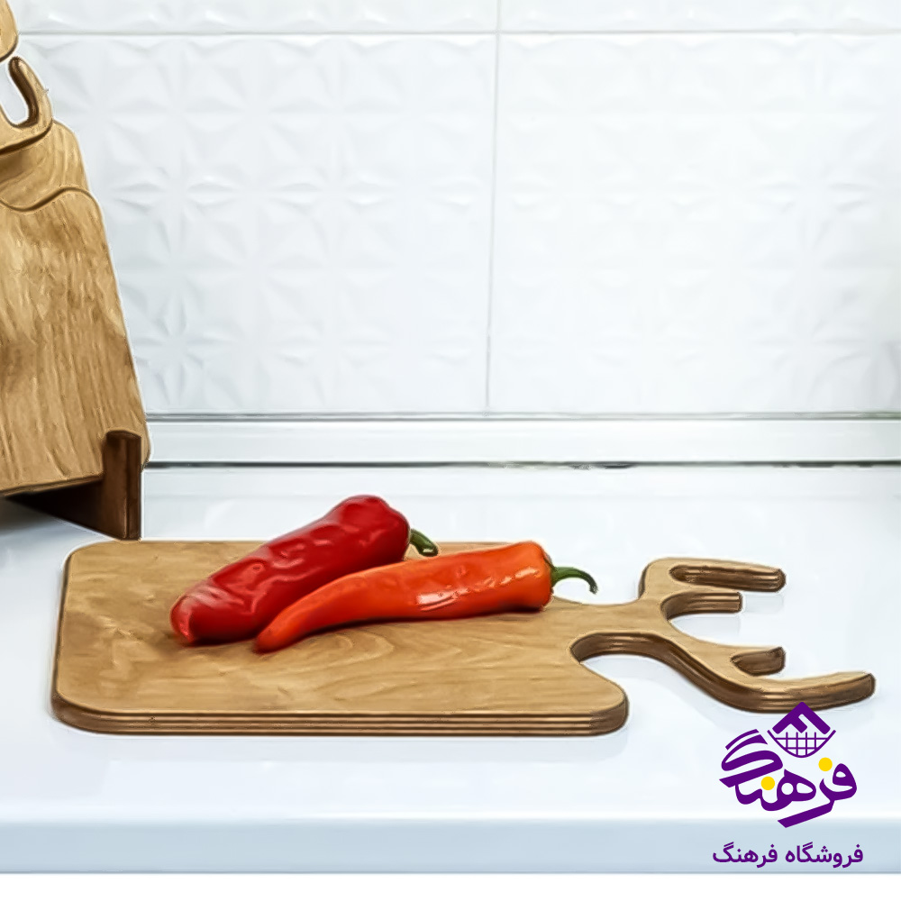 تخته گوشت کالچر گوزن چوبی بزرگ