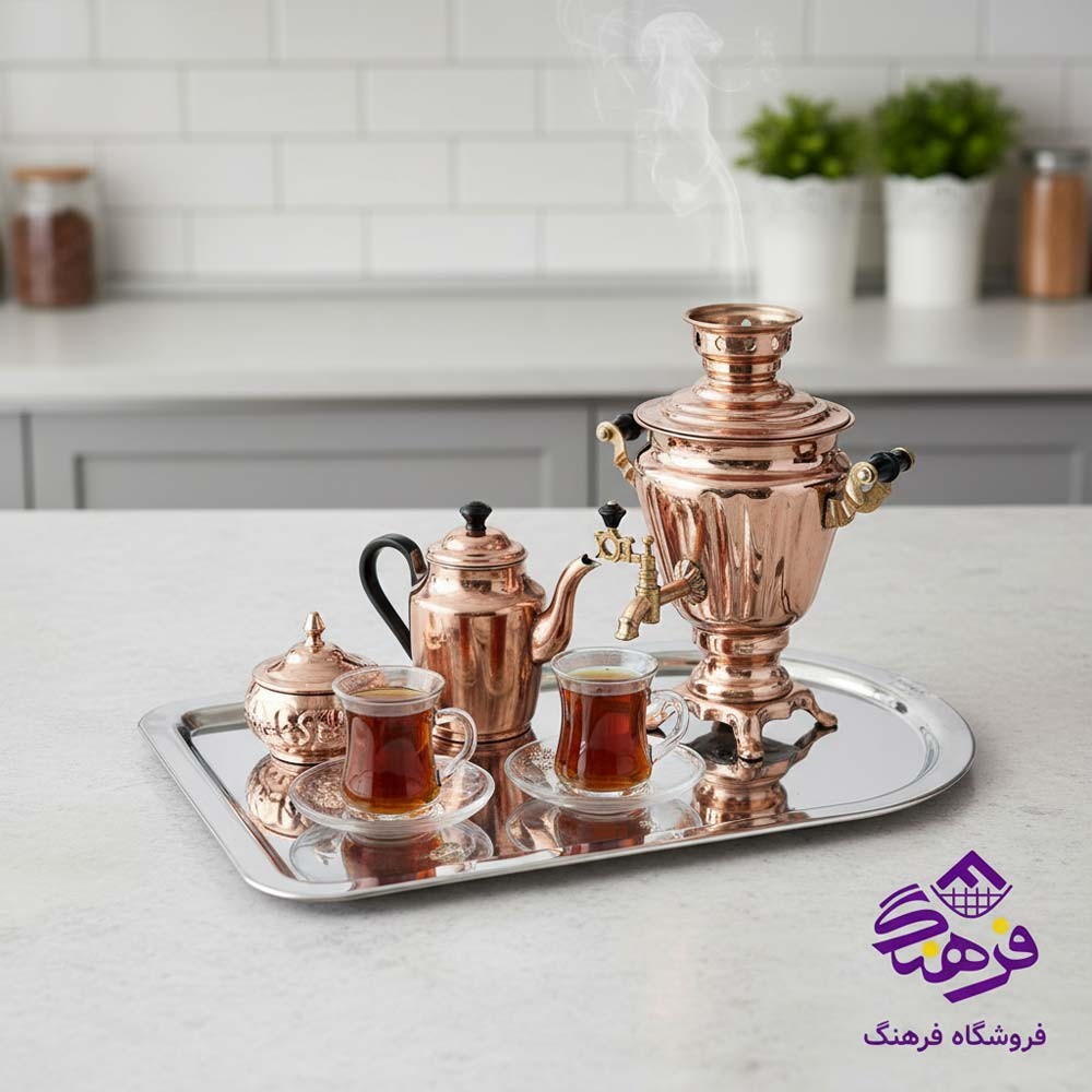 سيني سماور استيل بزرگ