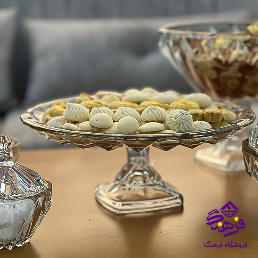 قاب شیرینی مودنا پایه دار کادو نوری (4دک)