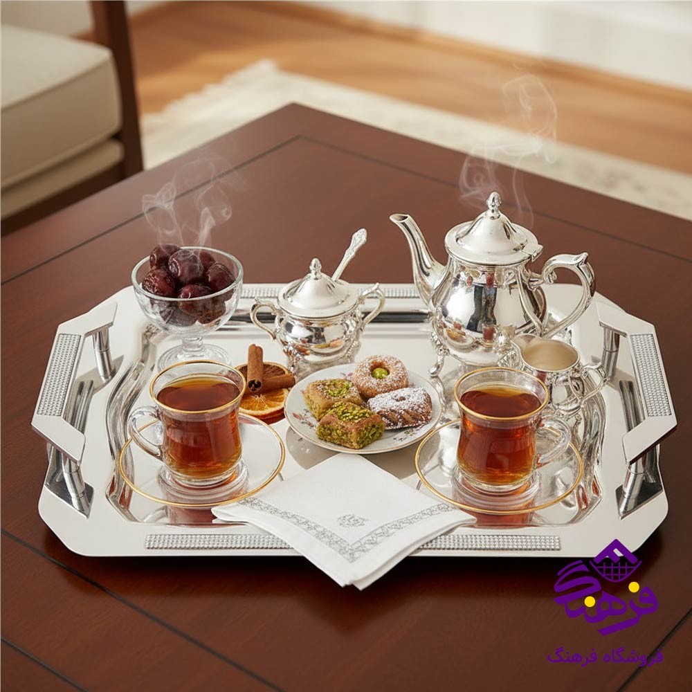 سینی مستطیل نگین دار جفتی KST 817