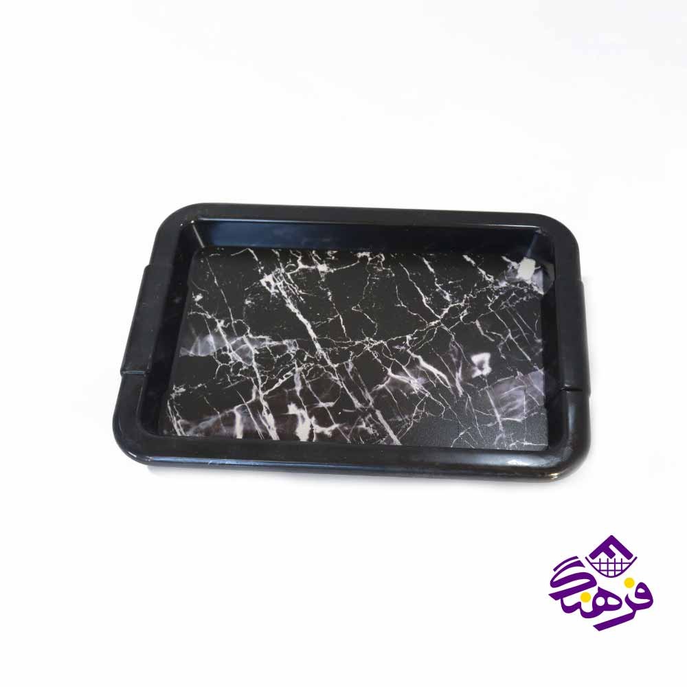 سينی مستطيل چاپی مشکي پارسا
